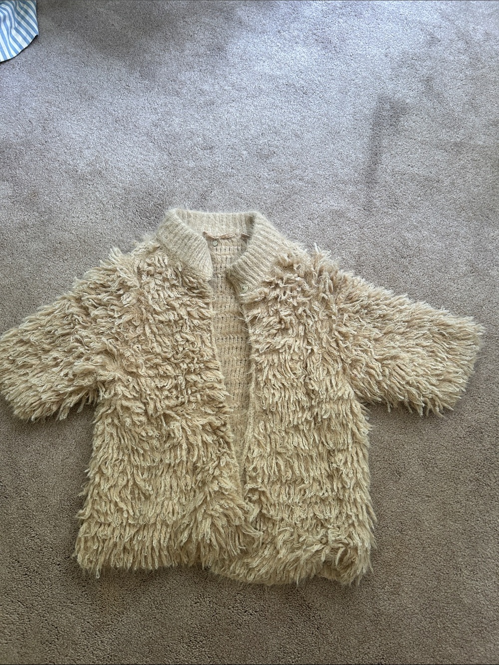 Cozy Cream Shaggy Open-Front Jacket